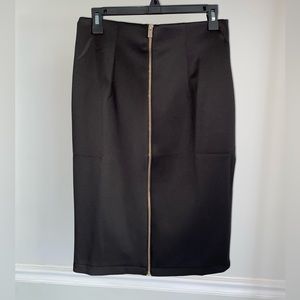 carmen marc valvo black skirt NEW NWT gold zipper size small